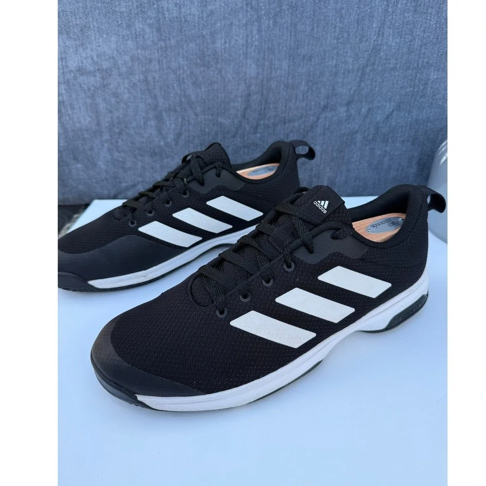 Adidas Gamecourt Shoes Men 12 Black Synthetic Mesh Tennis Sneakers FX3650